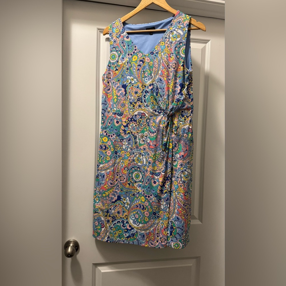 Talbots Blue Pink Sleeveless Sundress
